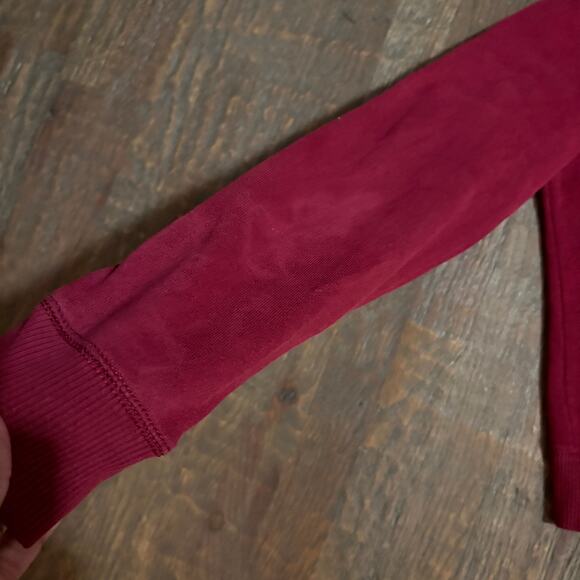 Hollister burgundy zip hoodie medium floral logo Y2K vintage cozycore See pics - Picture 3 of 10